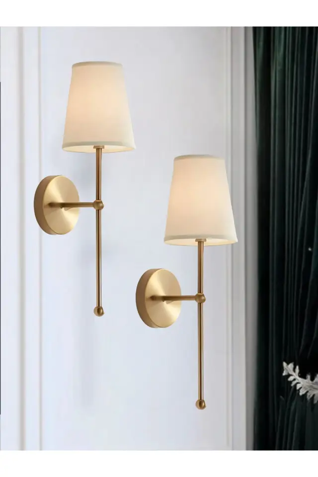 Stewehome Μοντέρνο φωτιστικό τοίχου με led και μπαταρία σε παλαιωμένο χρυσό και κρεμ απόχρωση Μπεζ 3