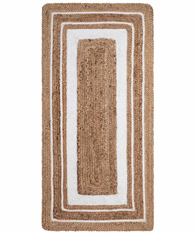 Χαλί γιούτα 1725 (60cm x 130cm) natural/white - -