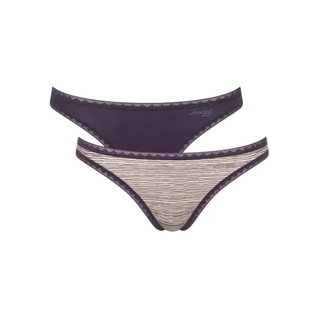 Sloggi Γυναικείο Slip Go H Mini Organic - Διπλό Πακέτο, Χρώμα Multi Purple - XL