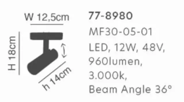 Ράγα Φωτισμού Magnetic Flex Μαύρο Ματ 14x12,5x18εκ. 2