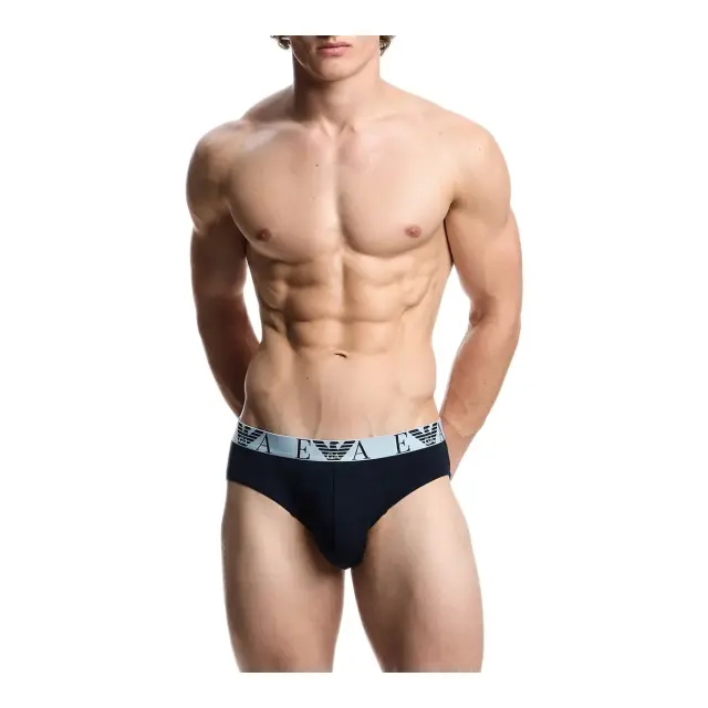Emporio Armani Ανδρικό Slip Bold Monogram Logo - Τριπλό Πακέτο, Χρώμα Σκούρο Μπλε - 2XL 2