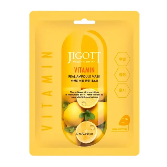 JIGOTT Vitamin Real Ampoule Mask Μάσκα Προσώπου Για Αντιγήρανση, 27ml