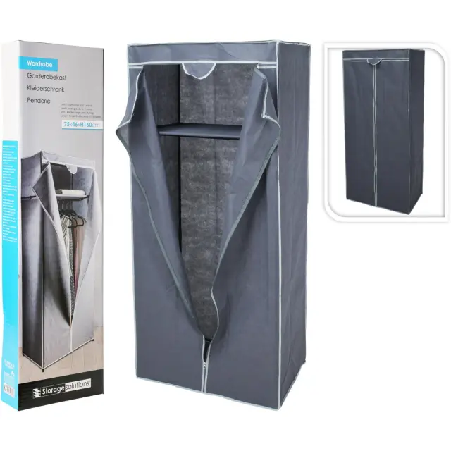 Ντουλάπα Ρούχων Non Woven Ύφασμα/Μέταλλο 75x46x160cm Σε 2 Χρώματα