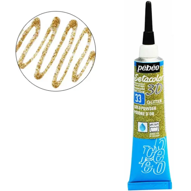 Pebeo Περίγραμμα Υφάσματος Setacolor 3D Glitter Effect - 33 Gold Powder - 20ml