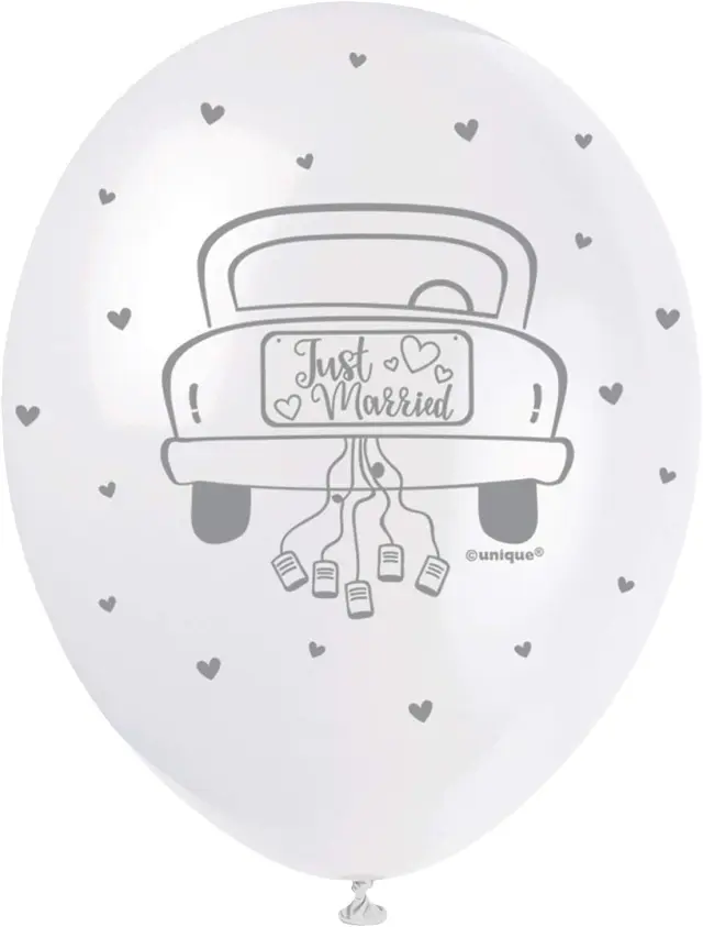 Latex Balloons 12 Just Married / 5 pcs