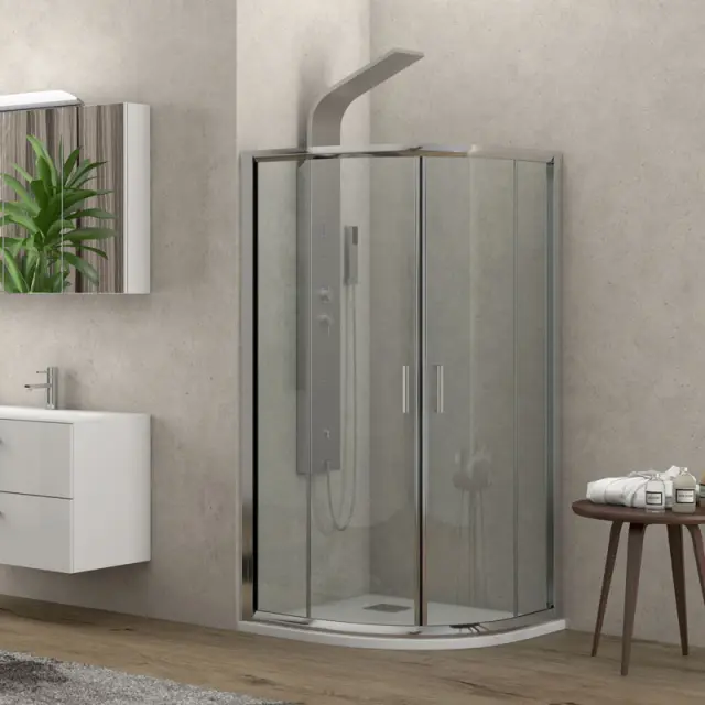 Καμπίνα Ημικυκλική FLORA 200 KSLP052 με Διάφανο Κρύσταλλο 5,5mm KARAG 80x80x180cm