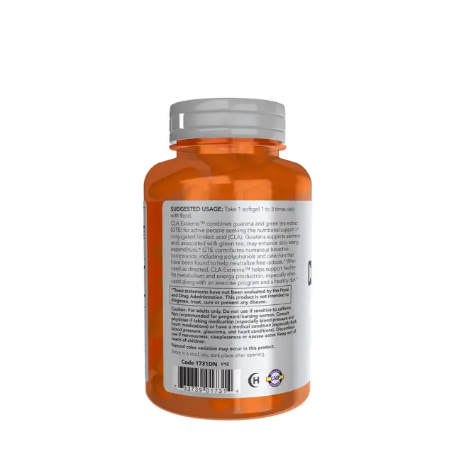 Now Foods CLA Extreme Συμπλήρωμα Διατροφής με Καρνιτίνη 750mg 90 μαλακές κάψουλες 3