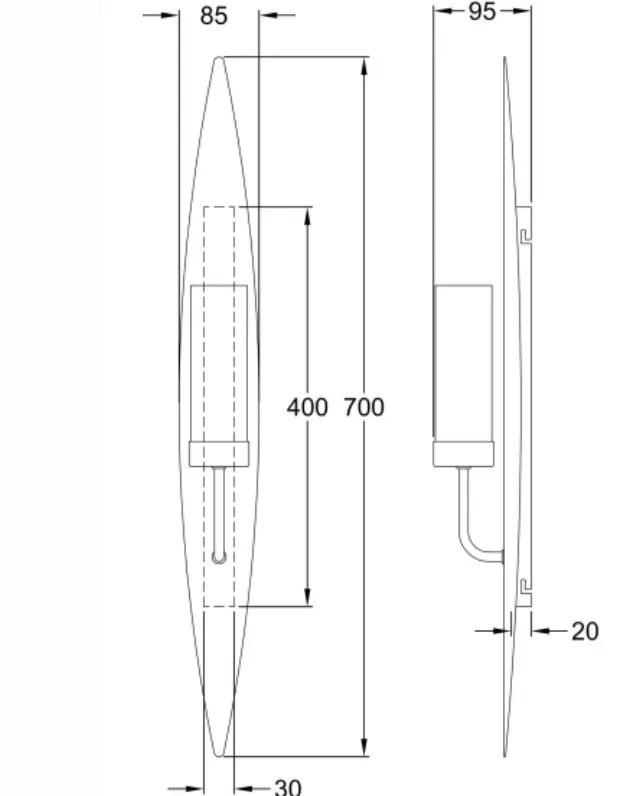 Vanity 2899-26 απλίκα 70cm Σκουριά Σκούρο Καφέ 3