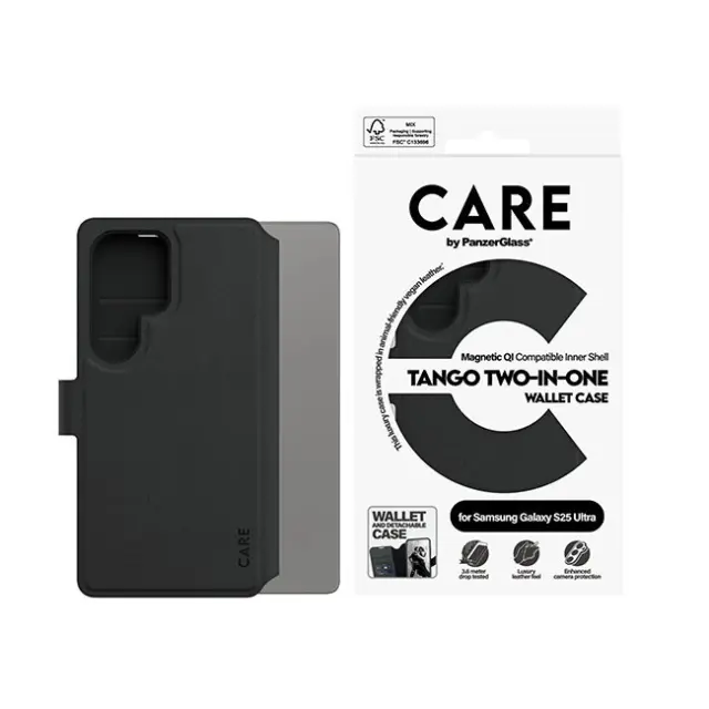 PanzerGlass Θήκη Κινητού Galaxy S25 Ultra 2-in-1 CARE Feature Case Tango QI Black