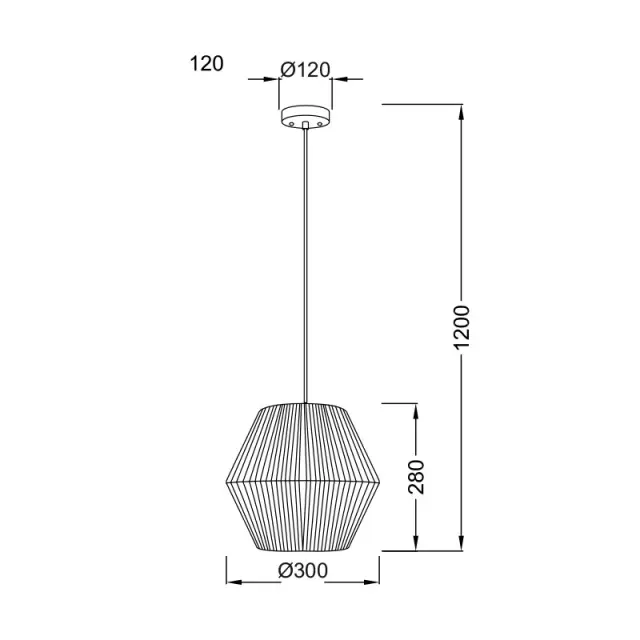 AcaLights ΚΡΕΜΑΣΤΟ Φ/Σ 1ΧΕ27 ΣΧΟΙΝΙ ΛΕΥΚΟ Φ30ΧΗ120CM PERU 2
