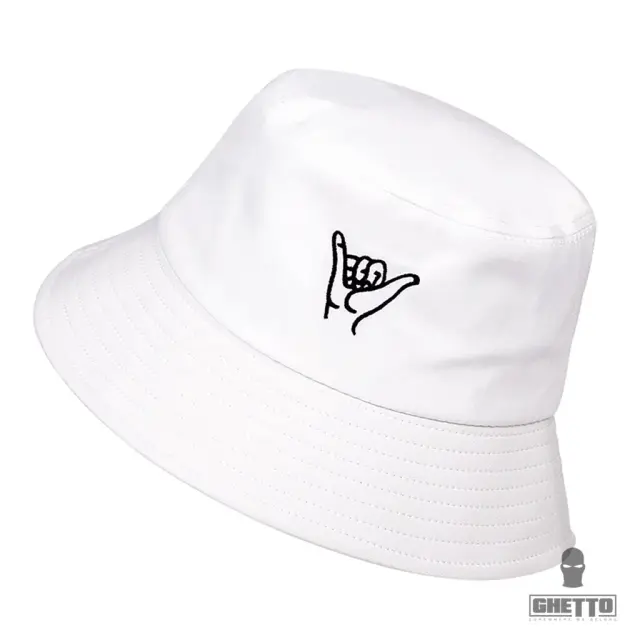 Ghetto Fashion Summer Hat Finger Embroidery White