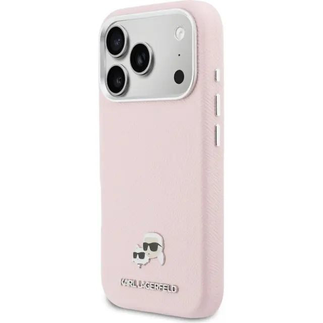 Karl Lagerfeld® Karl & Choupette Head Pins Saffiano Magsafe Θήκη για iPhone 17 Pro Max/18 Pro Max-Pink 2