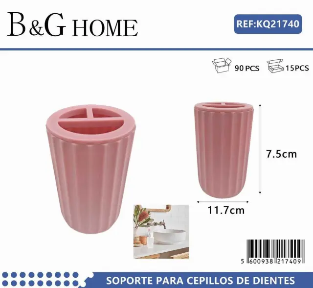 Θήκες οδοντόβουρτσας πλαστικές σε σετ 5Χ - Pink - 21740 2