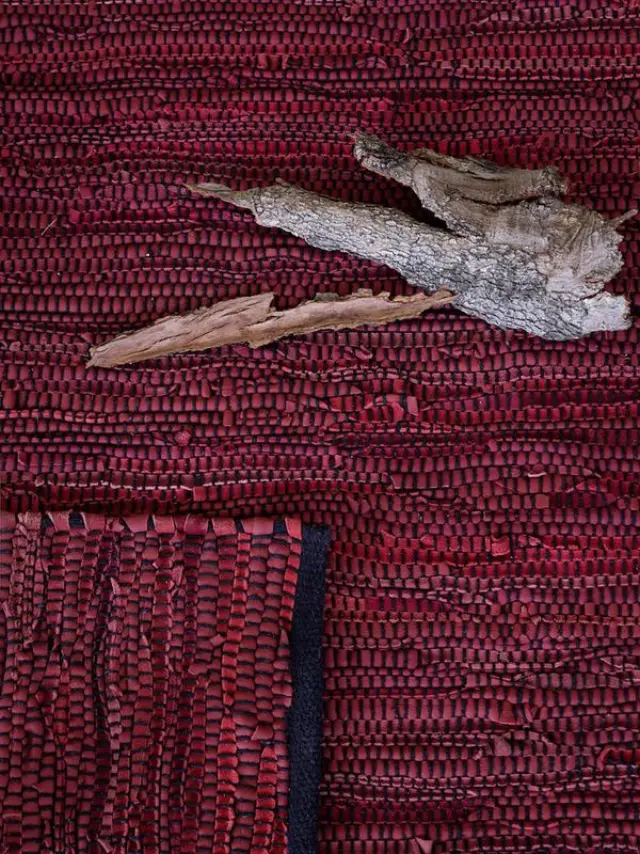 Δερμάτινο χαλάκι 60x130 Jatin Red nima 2
