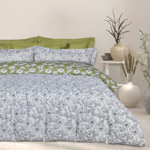 Σετ Σεντόνια 170x260 Μονά Happy Das Home 9670 Olive-Ivory 100% βαμβακερόΧωρίς Λάστιχο