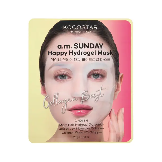 a.m. Sunday Happy Hydrogel Mask Micro-hole Μάσκα Υδρογέλης Με Θαλάσσιο Κολλαγόνο Για Ενίσχυση Της Ελαστικότητας Της Επιδερμίδας 25gr