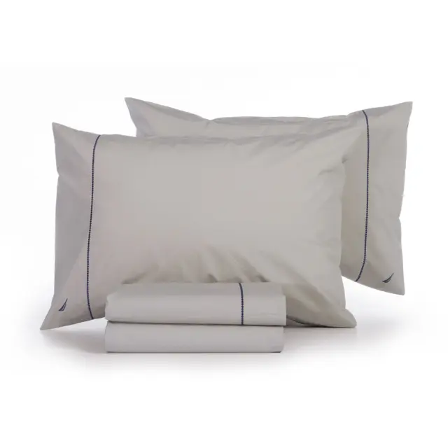 Nef-Nef Homeware Σεντόνι Nautica Wave Solid Σετ Διπλό 200x270 Linen