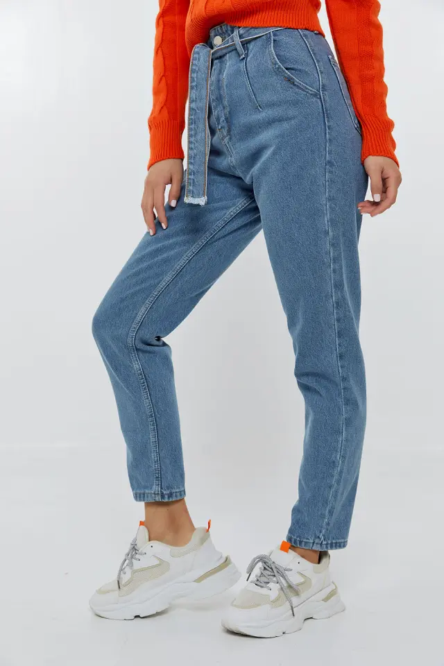 Παντελόνι Jean με Ζωνάκι Denim Μπλέ 2