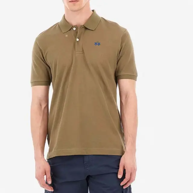 La Martina - Ανδρικό Κοντομάνικο Tex Polo Regular Fit BPMP01-PK031-03197 Λαδί - S