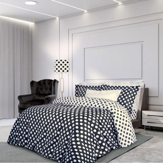 Παπλωματοθήκη υπέρδιπλη 220x240, 50x70+5 Εκρού-Μαύρο 2126 Greenwich Polo Club