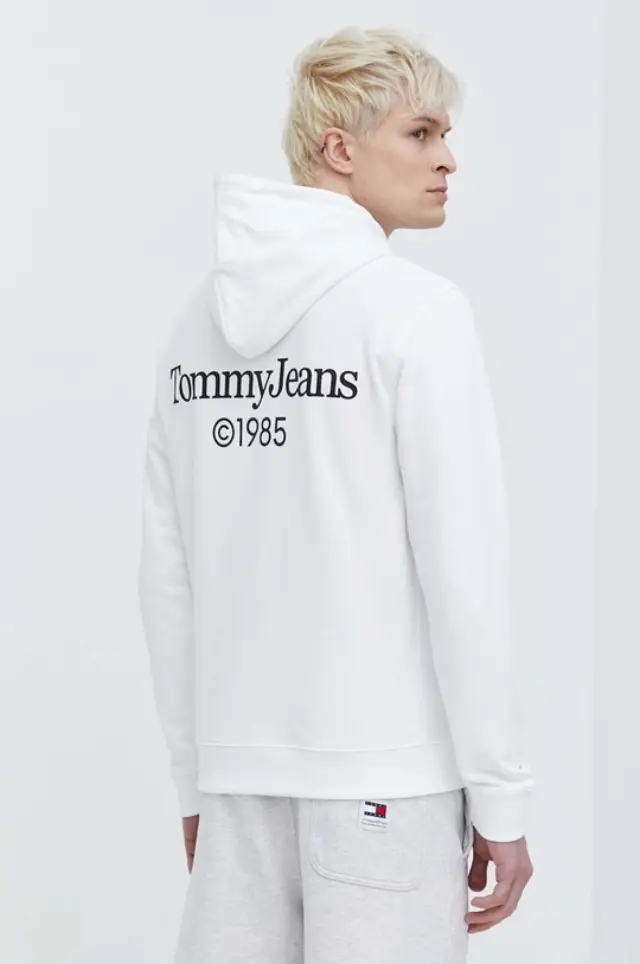 Tommy Hilfiger - Ανδρικό Φούτερ με Κουκούλα DM0DM18610-YBR Λευκό 3