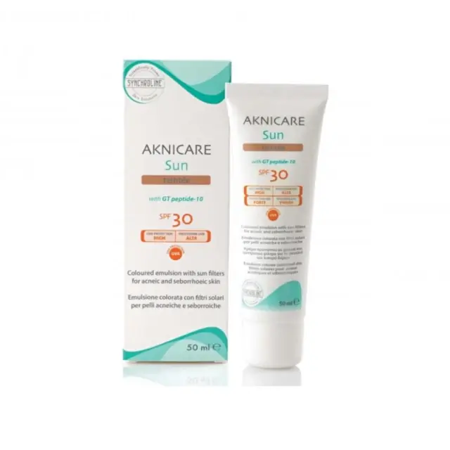 Synchroline | Aknicare Sun Teintee SPF30 Αντηλιακή Κρέμα Προσώπου με Χρώμα | 50ml