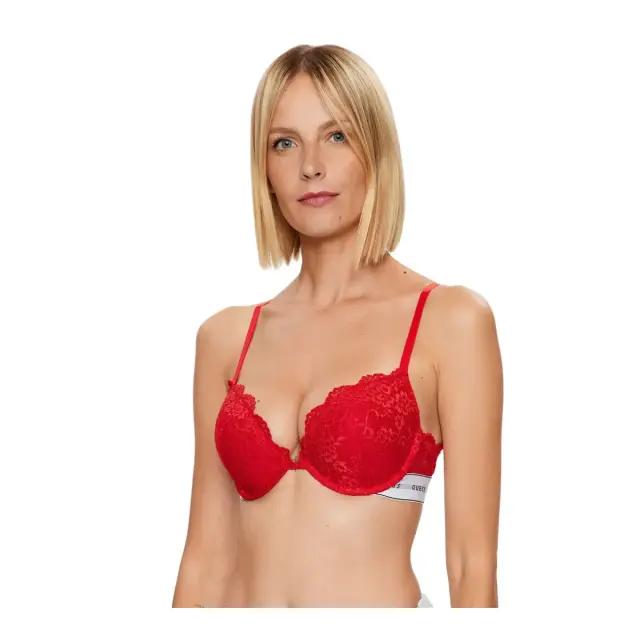 Guess Γυναικείο Σουτιέν Push-Up Lace Belle, Χρώμα Planet Red