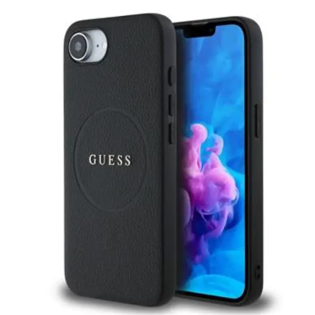 Guess PU Grained Classic Logo MagSafe Case for iPhone 16e/17e Black