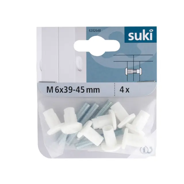 Βίδα Σύνδεσης M6x39-45mm Ατσάλι/Πλαστικό Λευκό 2