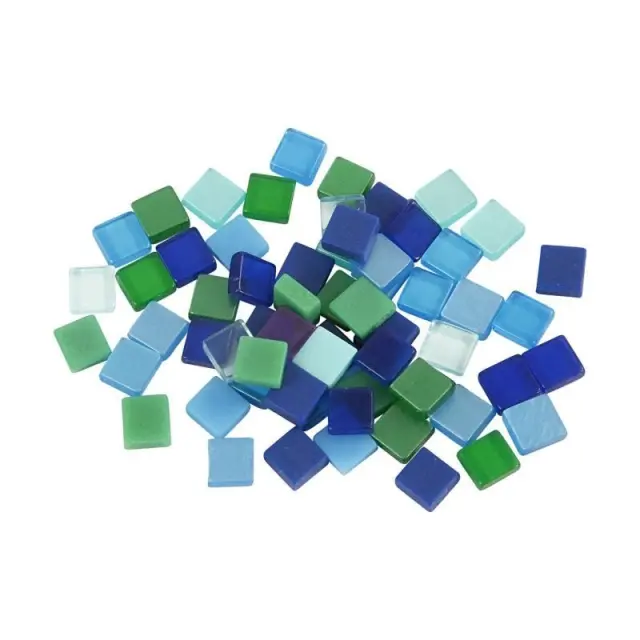 Βιτρώ γυαλάκια μίνι, 5x5mm, blue-green harmony 25g