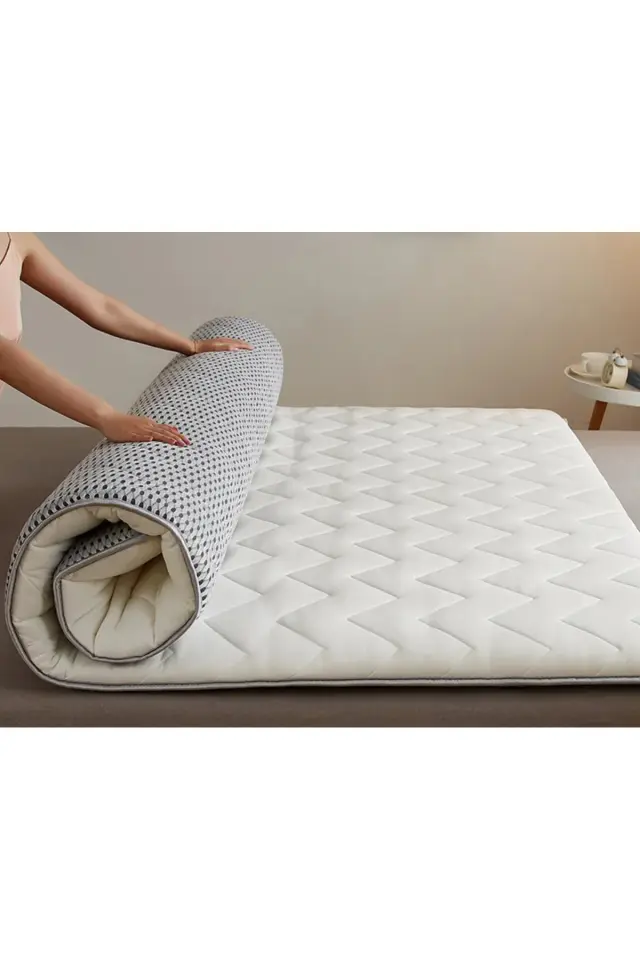 Stewehome Διπλής χρήσης στρώμα και υπόστρωμα για το πάτωμα Μονό λευκό 190x90x7 cm