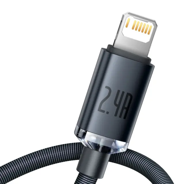Baseus Crystal Shine Series USB Cable For Fast Charging & Data Transfer USB Type A - Lightning 2.4A 2m Black (CAJY000101) 3