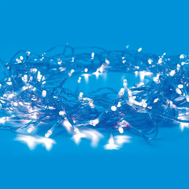 ΛΑΜΠΑΚΙΑ 20 LED ΣΕ ΣΕΙΡΑ ΣΤΑΘΕΡΑ ΜΠΛΕ ΜΠΑΤΑΡΙΕΣ 2xΑΑ ΜΕ ΚΑΛΩΔΙΟ ΔΙΑΦΑΝΟ 30m IP20 1900mm / X0620612