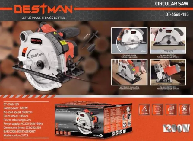 Ηλεκτρικό Κυκλικό Πριόνι Destman DT-6560-185