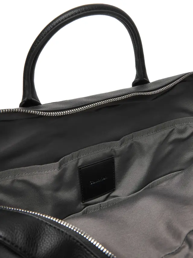 Calvin Klein Ανδρική Μεγάλη Τσάντα Laptop Emblem Emboss Commuter Μαύρη 2