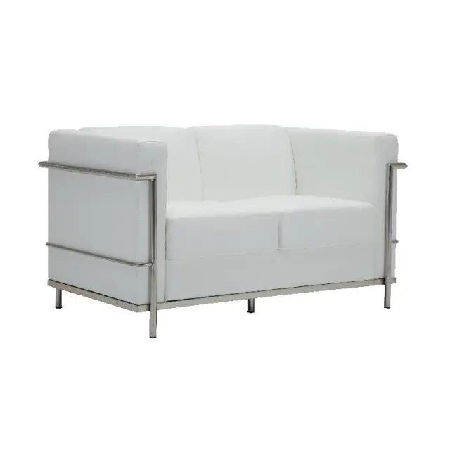 Καναπές Διθέσιος GENOVA PU Άσπρο 130x73x71cm