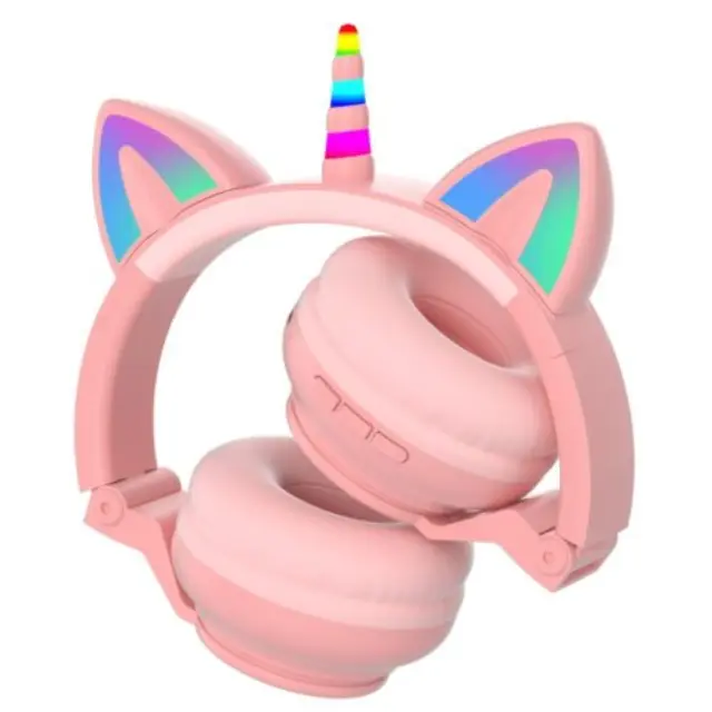 Unicorn STN27 Ασύρματα Bluetooth Over Ear Ακουστικά με 7 ώρες Λειτουργίας Ροζ 2