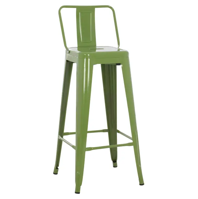ΣΚΑΜΠΟ BAR ME ΠΛΑΤΗ ΜΕΤΑΛΛΙΚΟ FB98643.53 LIGHT OLIVE GREEN 42x42x100Υεκ.