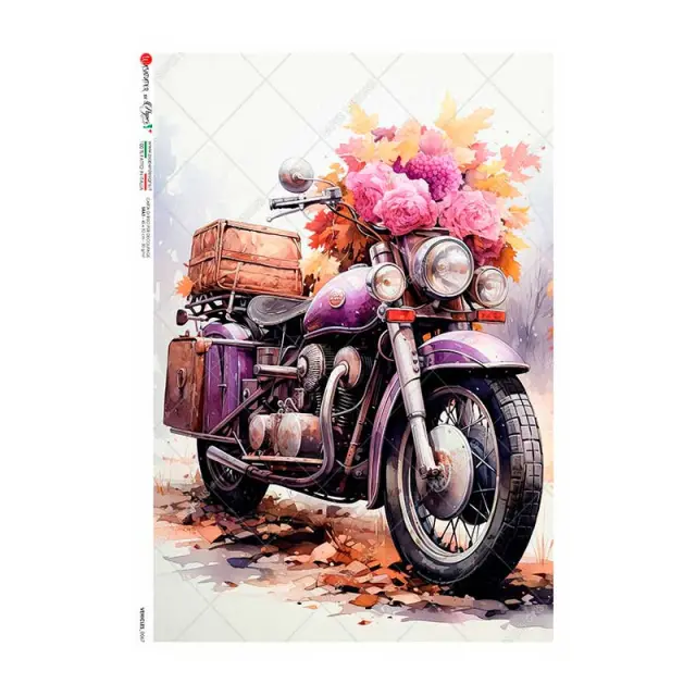 Ριζόχαρτο για Decoupage PaperD, Ταξιδεύοντας με λουλούδια, 30x40cm
