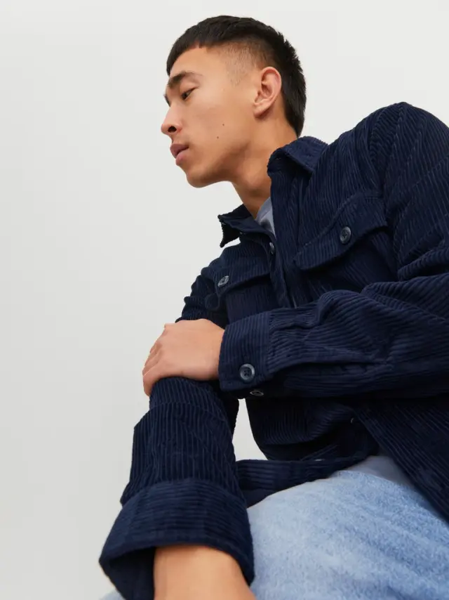 JJDARREN CORD OVERSHIRT LS navy blazer 2