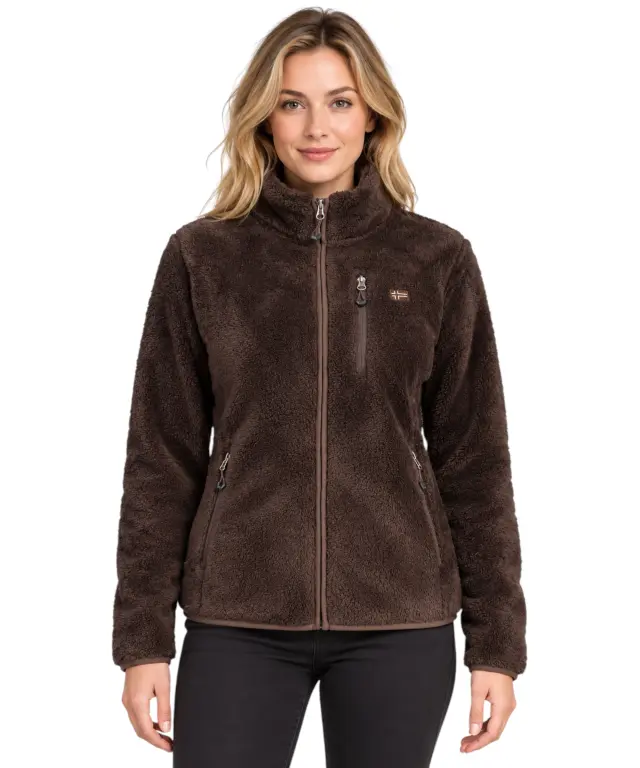 Norway Nautical School - Γυναικεία Ζακέτα Φούτερ Fleece 849909-MORO10 Καφέ 2