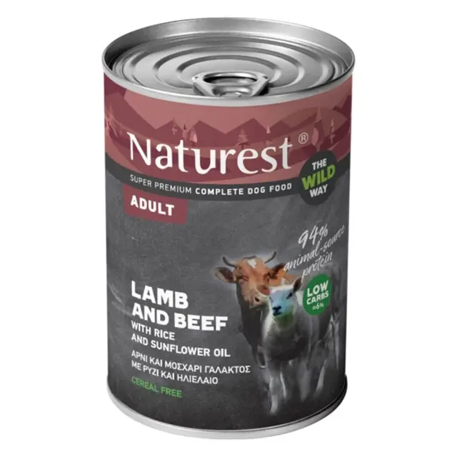 Naturest Κονσέρβα Σκύλου Adult με Αρνί, Βοδινό & Ρύζι 400gr