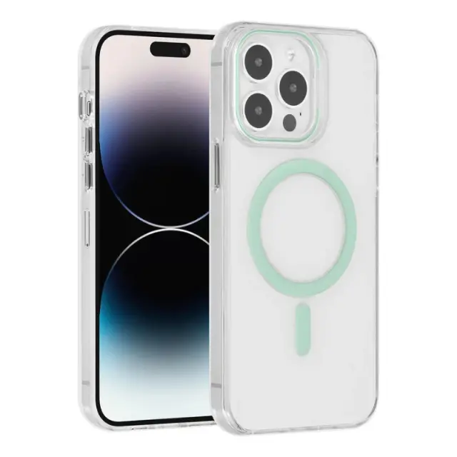UNIQ για iPhone 14 Pro Max, συμβατή με Magsafe - Διαφανής - Πράσινη