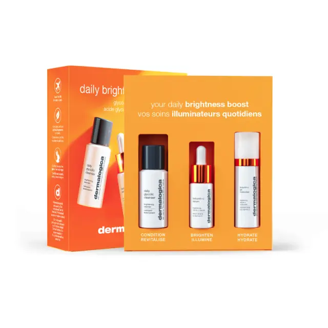 Dermalogica Daily Brightness Boosters Daily Glycolic Cleanser 30ml + Biolumin-C Serum 10ml + Biolumin-C Gel Moisturizer 15ml