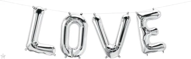 Μπαλόνι Φοιλ 16' Kit Phrase `LOVE`Ασημί
