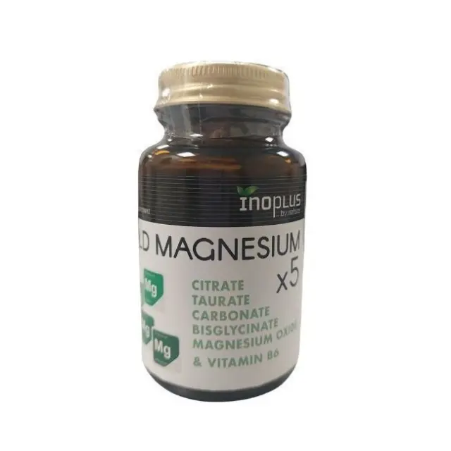 INOPLUS Gold Magnesium x5 Συμπλήρωμα Για Την Καλή Λειτουργία Των Μυών & Του Νευρικού Συστήματος 30 ταμπλέτες