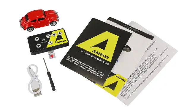 AMEWI Volkswagen Beetle 1300 Classic Τηλεκατευθυνόμενο Αυτοκίνητο με LED & Μεταλλικό Αμάξωμα 1:64 Κόκκινο 21125 3