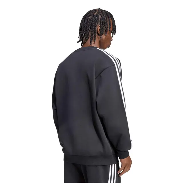 adidas Sportswear Men's 3Stripes Fleece Sweatshirt Μαύρο - Άσπρο KY6583 (adidas Sportswear) 2