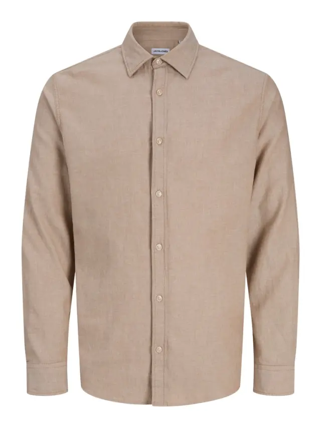JJEFIELD MELANGE SHIRT LS SN - Oatmeal