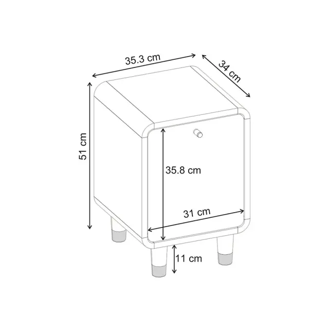 Κομοδίνο Doro Megapap χρώμα sepet oak 35,3x34x51εκ. 2